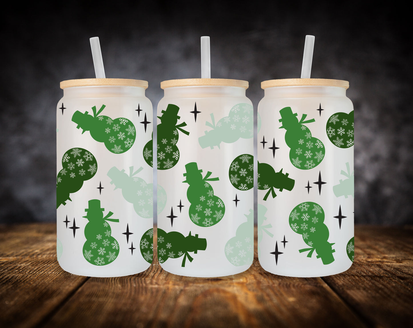 Glass Can- Christmas Designs