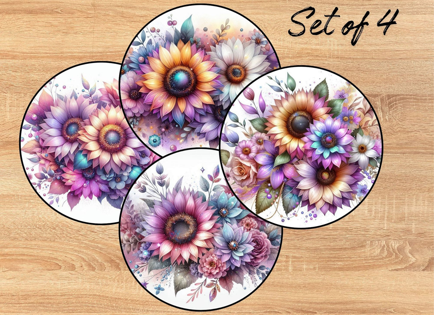 Drink Coaster- Tattoo Ladies with Flowers