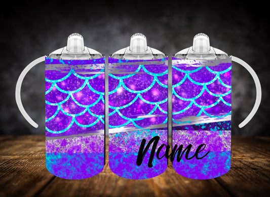 Sippy Cup-Mermaid Print W/Name