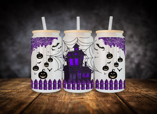 Glass Can Purple Haunted House