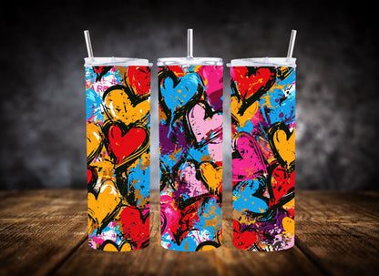 20oz Tumbler- Graffiti Hearts Collection