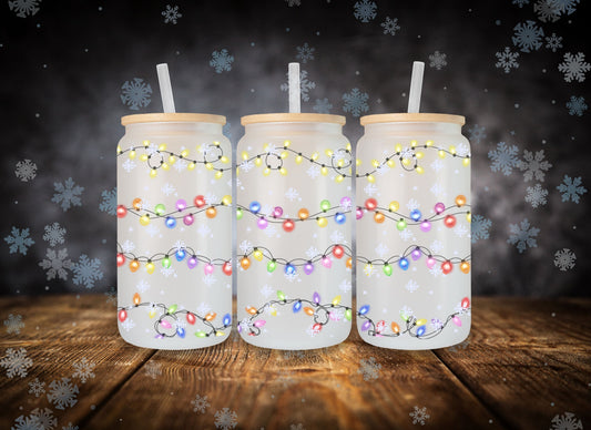 Glass Can Christmas Lights