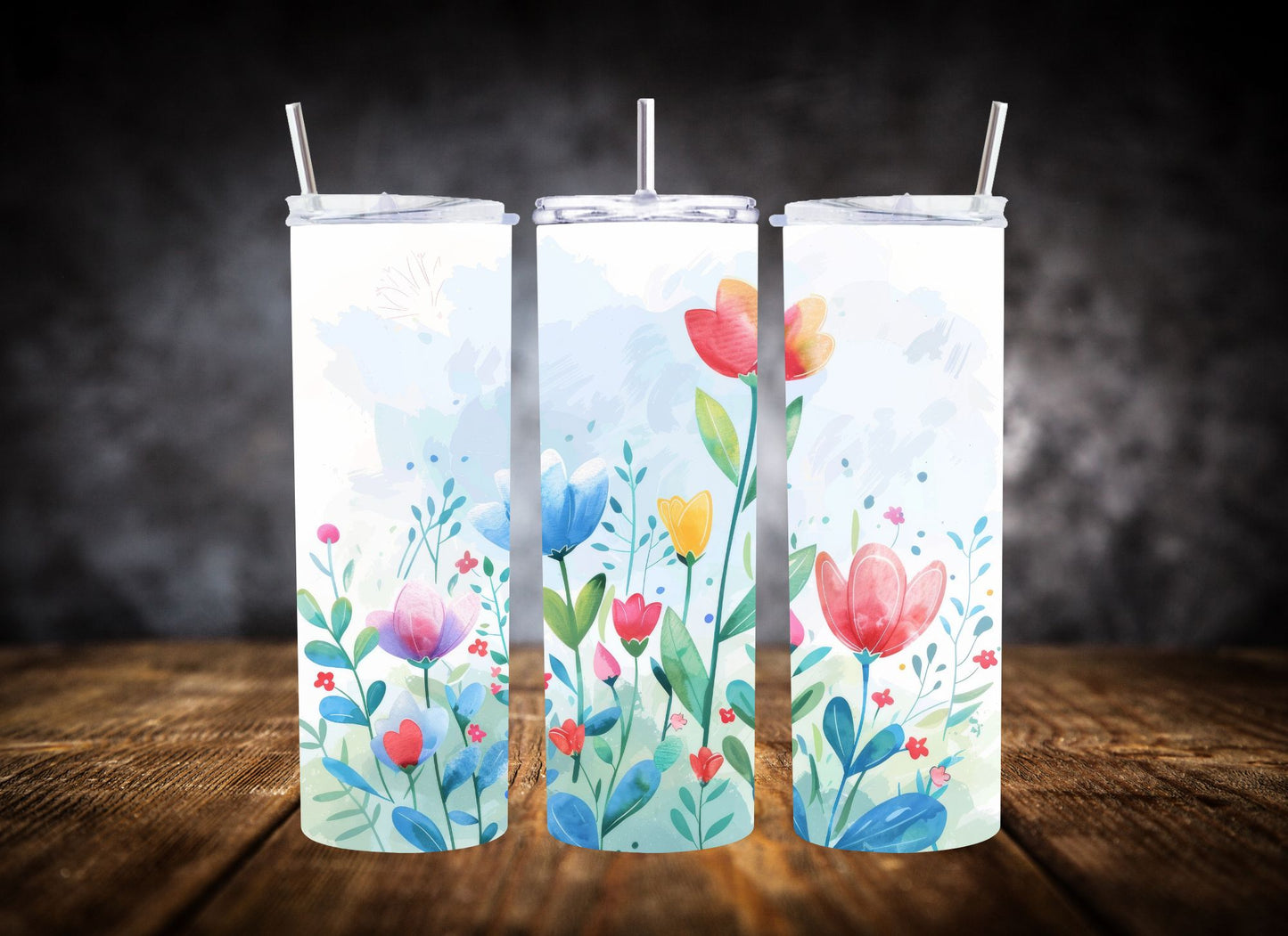20oz Tumbler- Watercolor Spring Floral Collection