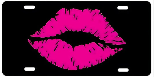 License Plate  Pink Kisses