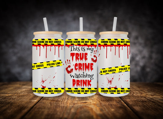 Glass Can Crime Scene Tumbler