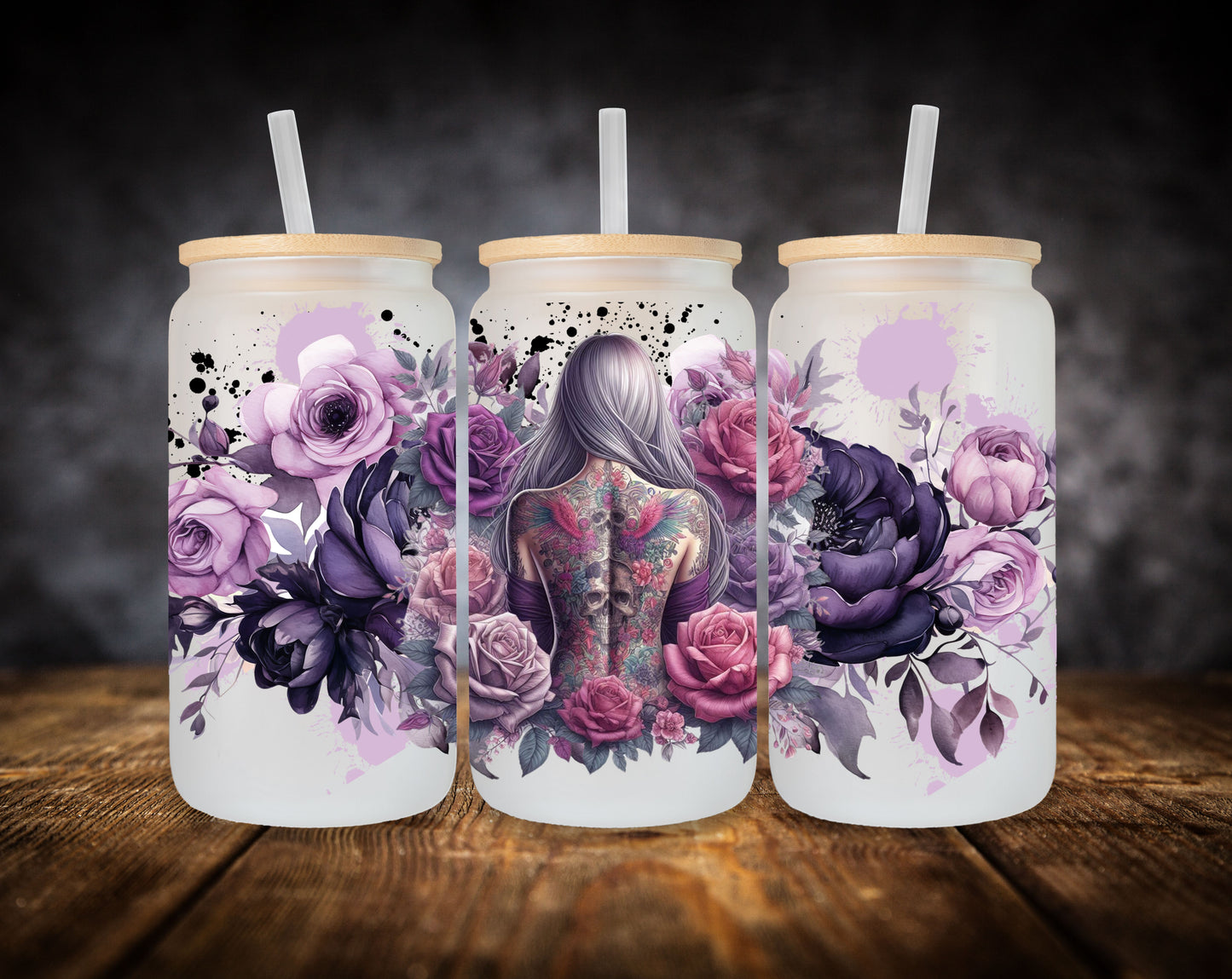 Glass Can-Girl-Back Tattoos