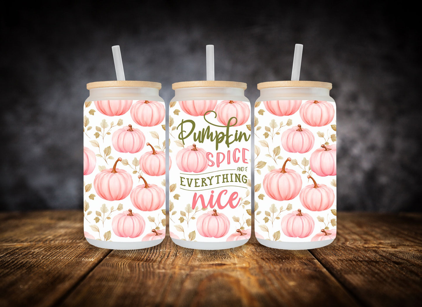 Glass Can Pink Pumpkin Spice