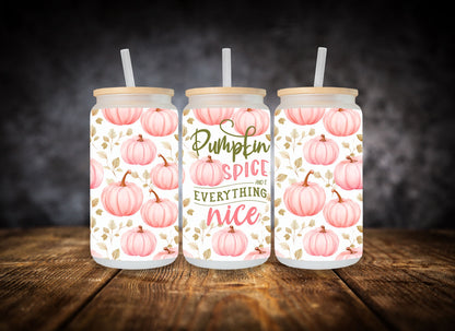 Glass Can Pink Pumpkin Spice