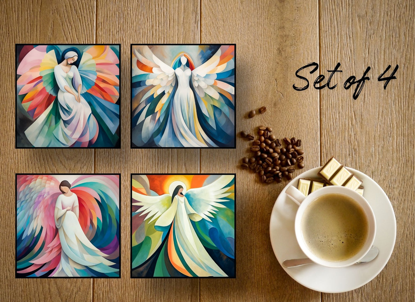 Drink Coasters- Colorful Angels