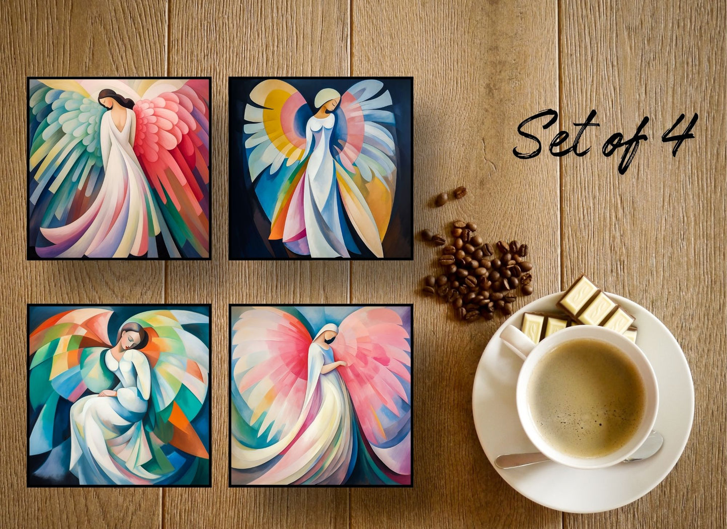 Drink Coasters- Colorful Angels