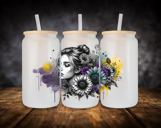 Glass Can-Sunflowers-Color Splash
