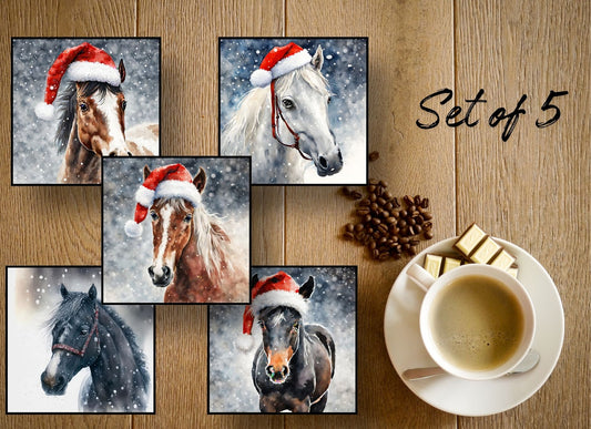 Drink Coasters- Christmas Horses