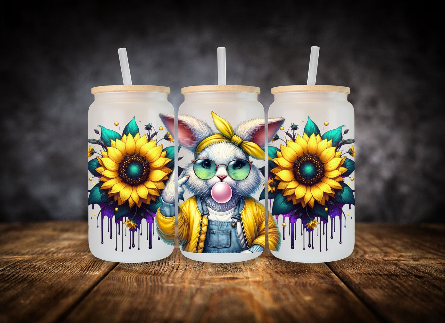 Glass Can-  Bubble Gum Bunny