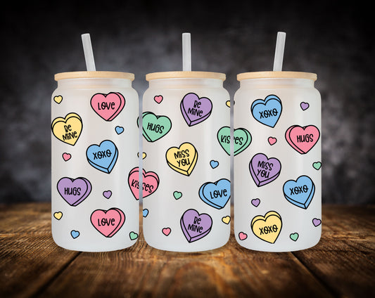Glass Can-Candy Hearts