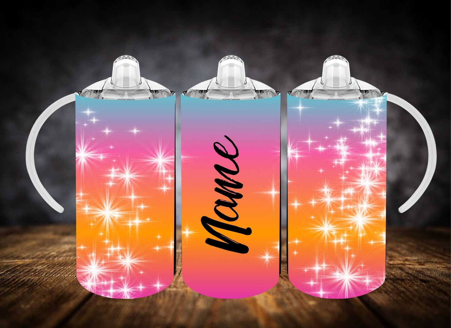 Sippy Cup- Ombre Sparkle W/Name
