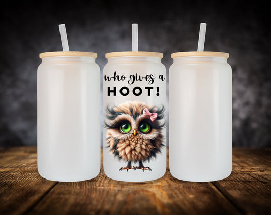 Glass Can-Owl-Who Gives a HOOT!