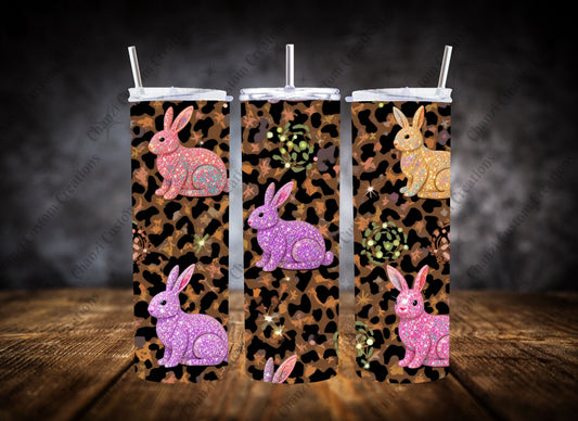 20oz Tumbler  Leopard Bunnies