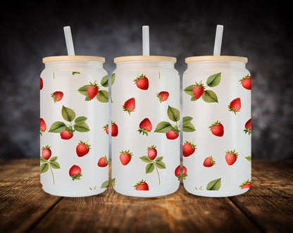 Glass Can- Strawberries