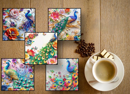Drink Coasters-Peacocks