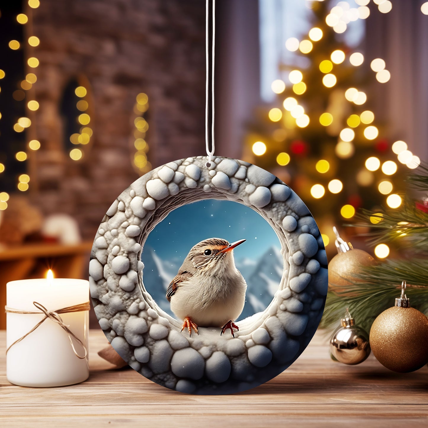 Christmas Ornament 3D Wren