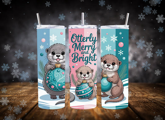 20oz Tumbler Otterly Merry and Bright
