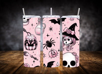 20oz Tumbler Pink Spooky Halloween Potions