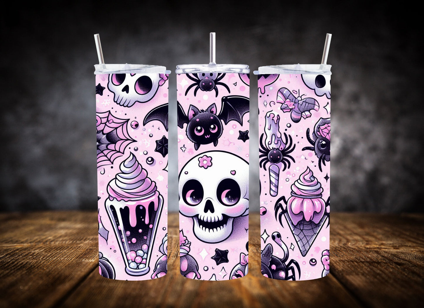 20oz Tumbler Pink Spooky Halloween Potions
