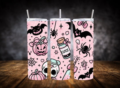 20oz Tumbler Pink Spooky Halloween Potions