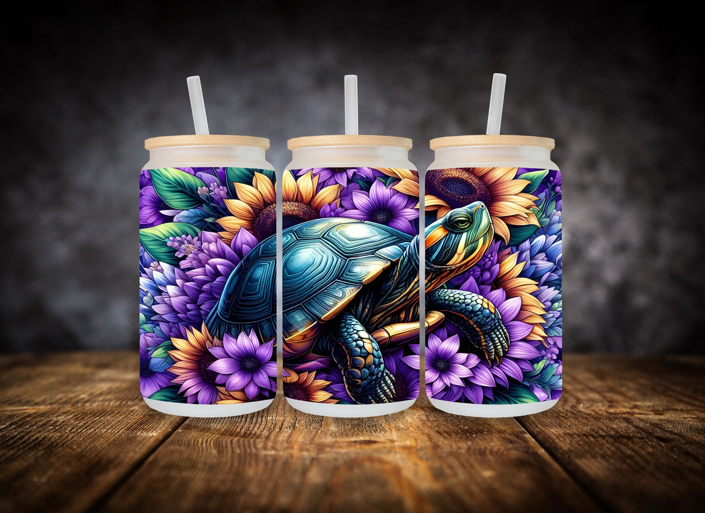 Sea Turtle and Hibiscus