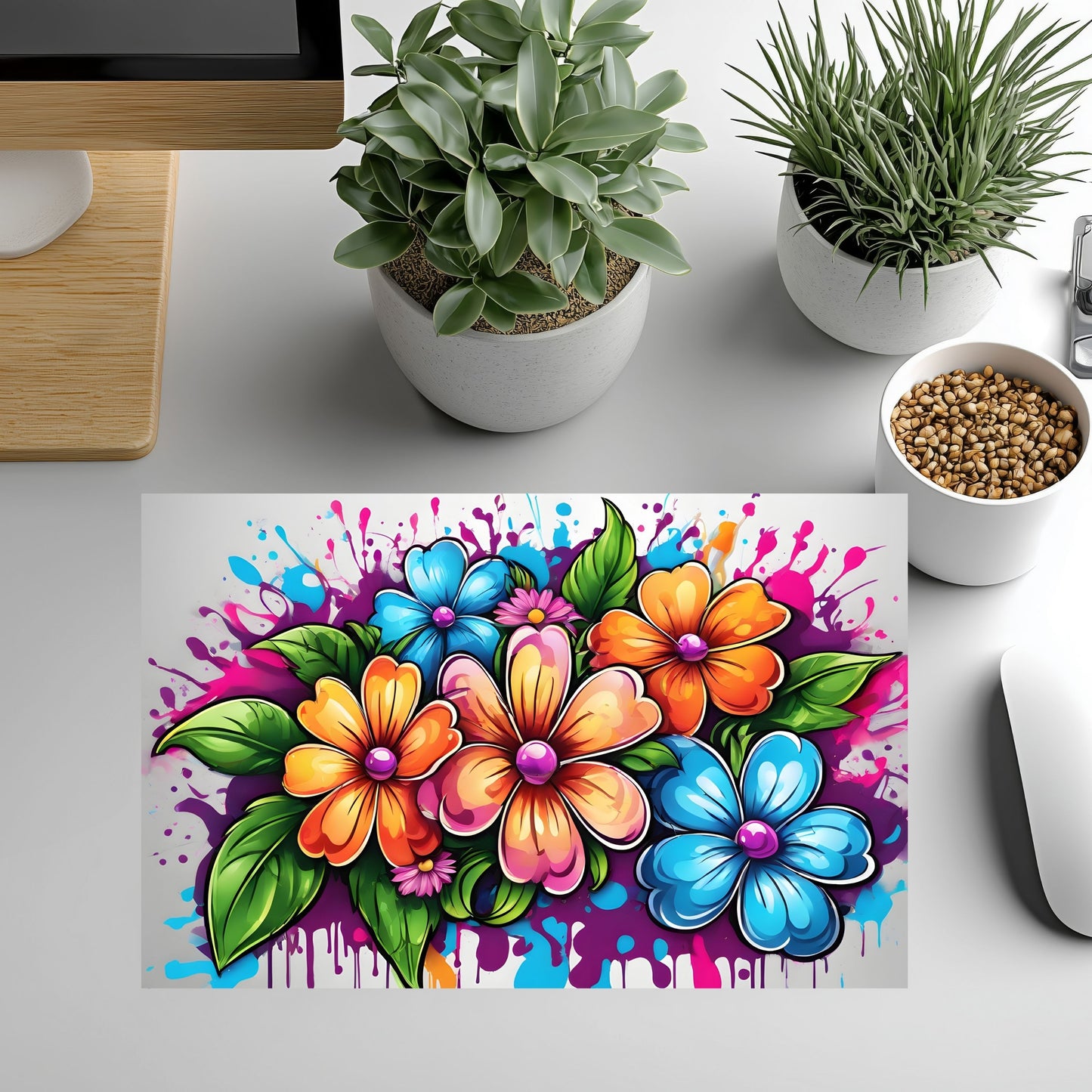 Mouse Pad- Colorful Flowers